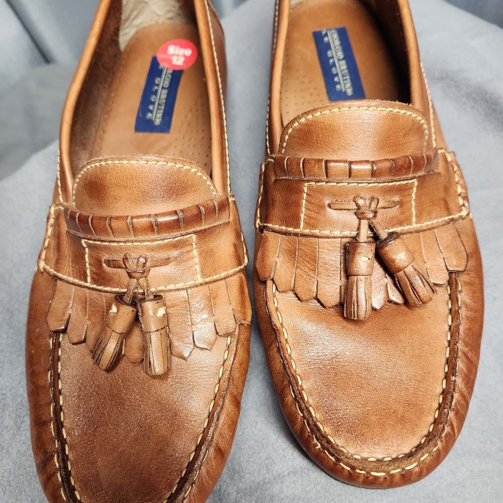 Giorgio Brutini Men's Shoes 12 M tasselLoafer Sip on Brown natural Leather